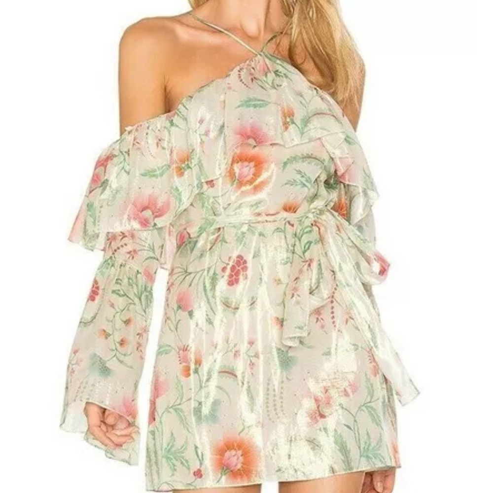 Rachel Zoe Lucille Silk Metallic Mini Dress